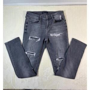 Men’s 31x32 Aeropostale Skinny Jeans Gray Distressed Ripped Stretch Denim